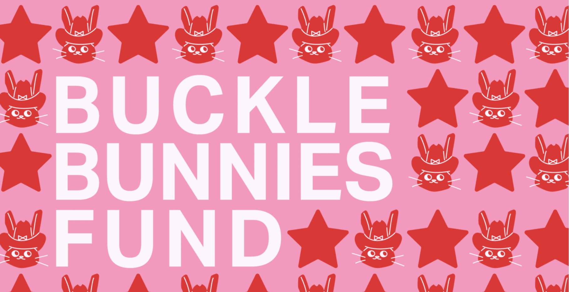 Buckle bunnies logo with stars wrapped around the words Buckle Bunnies Fund